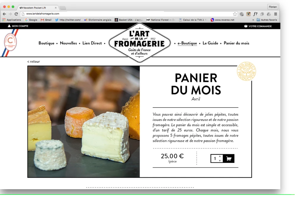 L’Art de la Fromagerie — réalisation 1.10